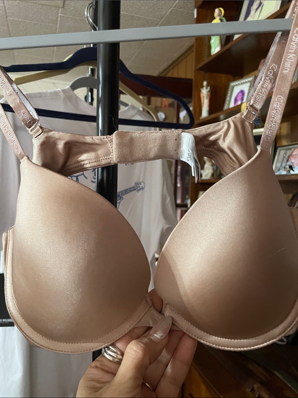 Calvin Klein Satin-Look Nude Lightly Molded Bra